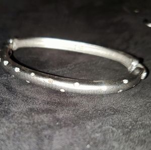Silver Bracelet Studded with Rhinestones